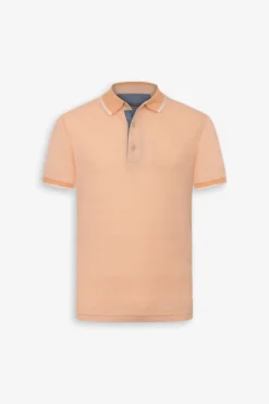 Apricot contrasting collar and profiles polo shirt