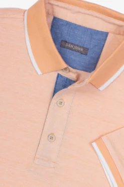 Apricot contrasting collar and profiles polo shirt