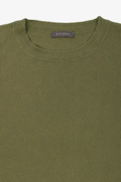 Army green honeycomb knit t-shirt