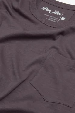 Aubergine crew-neck T-shirt with chest pocket