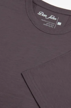 Aubergine crew-neck T-shirt with chest pocket