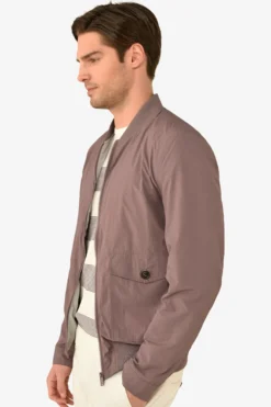 Aubergine Flap Pockets Bomber Jacket