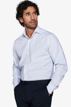 Azure micro stripes shirt