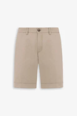 Beige gabardine Bermuda shorts
