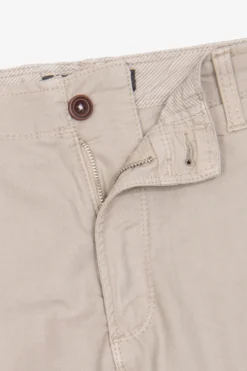 Beige Herringbone cargo Bermuda shorts