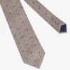 Beige macro circles print tie