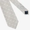 Beige polka dots linen blend tie