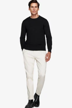 Black basic crew-neck jumper