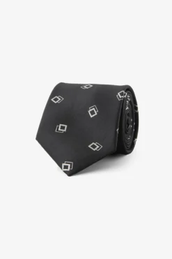 Black diamond pattern tie