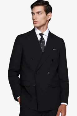 Black double-breasted blazer