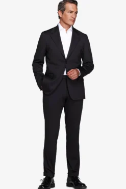 Black relax tech stretch jersey slim suit blazer