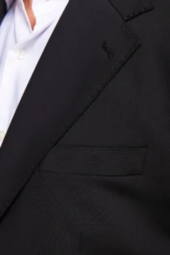 Black relax tech stretch jersey slim suit blazer