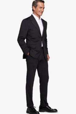Black relax tech stretch jersey slim suit blazer