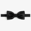 Black satin bow tie
