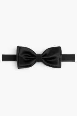 Black satin bow tie
