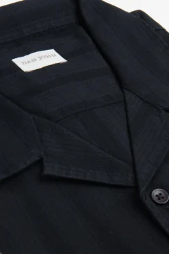 Black woven Hawaiian shirt