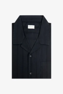 Black woven Hawaiian shirt
