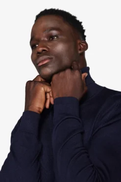 Blue basic turtleneck