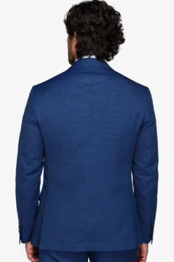 Blue birdseye regular fit suit blazer