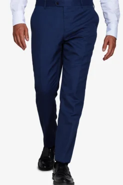 Blue birdseye suit trousers