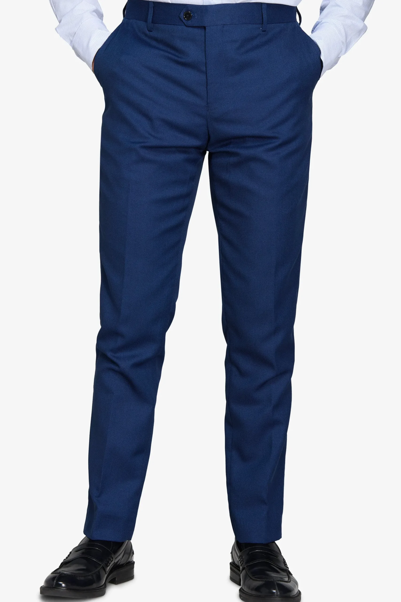 Blue birdseye suit trousers