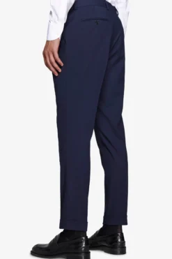 Blue classic trousers with pleats