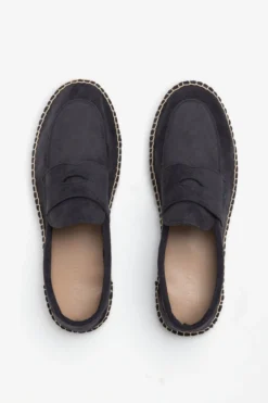 Blue ecosuede loafers