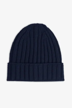 Blue English rib beanie