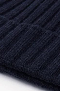 Blue English rib beanie