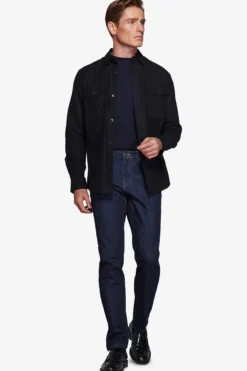 Blue flannel effect overshirt