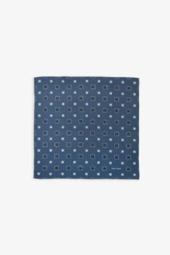 Blue geometric pattern pocket square