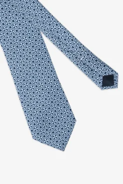 Blue geometric pattern tie