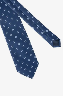 Blue geometric pattern tie