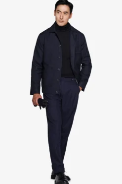 Blue Herringbone short jacket