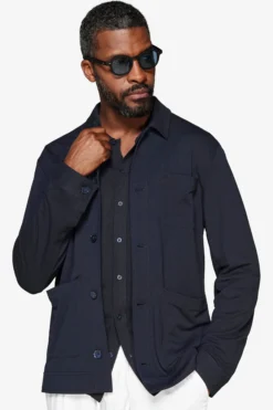 Blue jersey overshirt