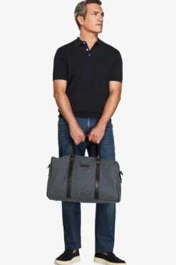 Blue knit polo shirt