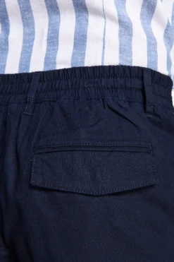Blue linen blend Bermuda shorts