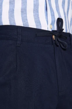 Blue linen blend Bermuda shorts