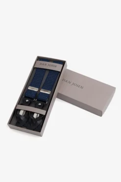 Blue micro polka dots suspenders