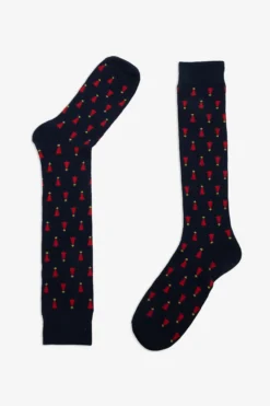 Blue 2-pack pattern long socks