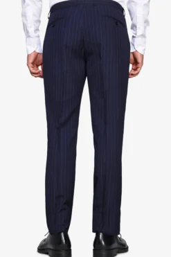 Blue pinstripe trousers