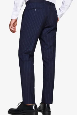 Blue pinstripe trousers