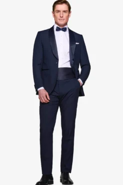 Blue shawl lapel tuxedo