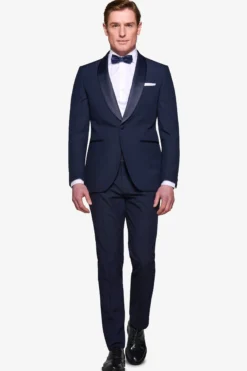 Blue shawl lapel tuxedo