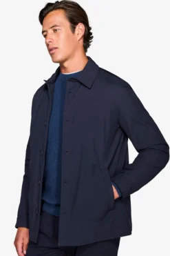 Blue short trench coat