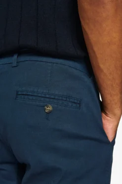 Blue stretch cavalry chino trousers