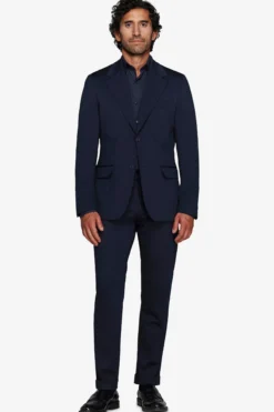 Blue technical jersey slim blazer