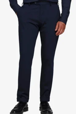 Blue technical jersey slim trousers