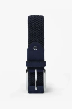 Blue woven elastic belt