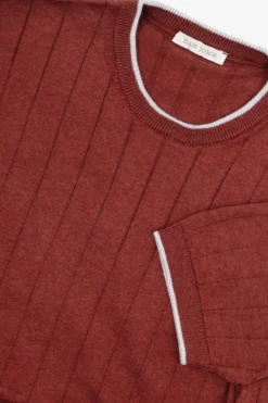 Brick flat-rib knit T-shirt